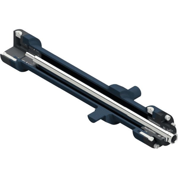 Dark blue hydraulic cylinder