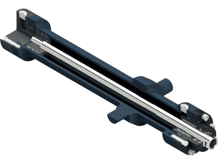 Dark blue hydraulic cylinder