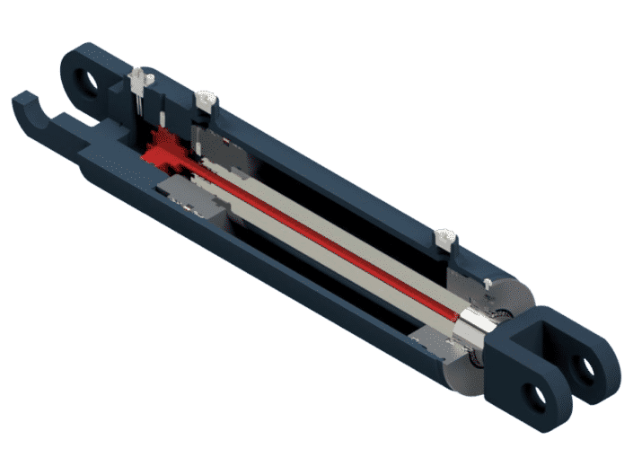 Hydraulic Cylinder rendering with custom add-on