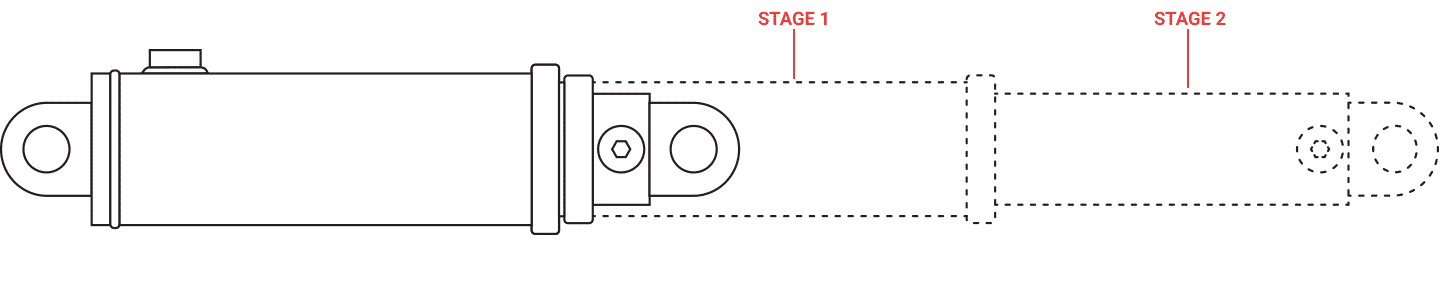 2 Stage Double-Acting Telescopic