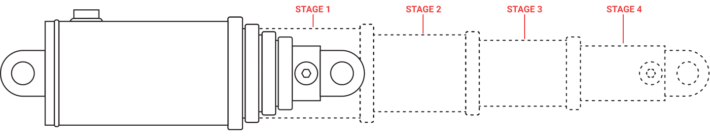 4 Stage Double-Acting Telescopic