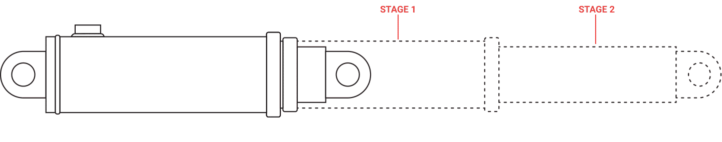 2 Stage Single-Acting Telescopic