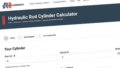 Hydraulic Rod Cylinder Calculator