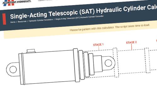 Single-Acting Telescopic (SAT) Hydraulic Cylinder Calculator