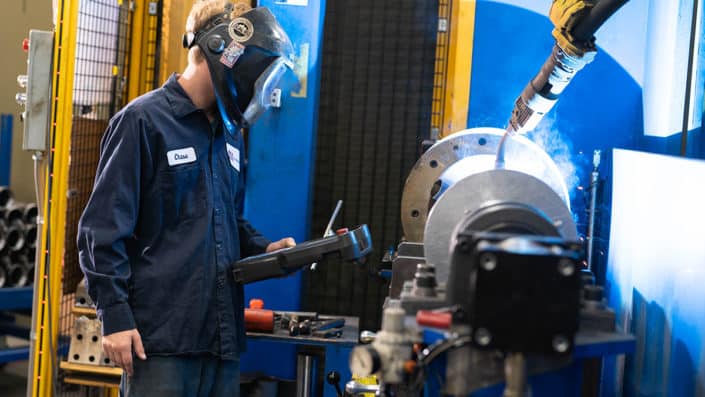 welder at aggressive hydraulics